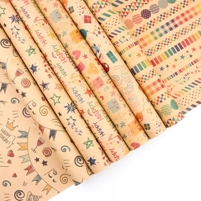 6pcs New Birthday Gift Kraft Paper 50x70cm/70x100cm ValentineS Day Birthday Gift Wrapping