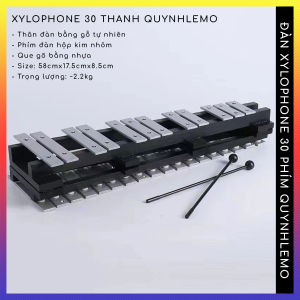 Đàn xylophone 30 phím hợp kim nhôm cao cấp QUYNHLEMO âm hay Xylophone 30 tone phím màu bạc sang trọng