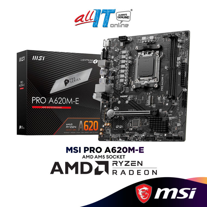 MSI PRO A620M-E Micro ATX (mATX) AMD Motherboard | AMD AM5 Socket | Lazada