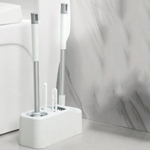 4-In-1 Long-Handled Toilet Brush Unclogging Set Wall-Mounted High Quality Soft-Bristled Toilet Cleaning Brush Set