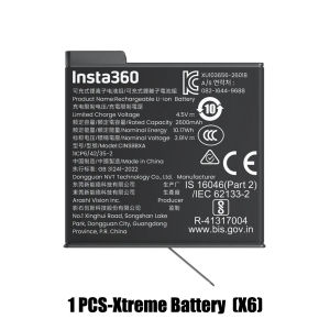 【SG Stock】Original Insta360 X6 Xtreme Battery 2600mAh Large capacity design allowing up to 140 minutes of recording in 8K30FPS mode