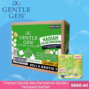 (1 KARTON) GENTLE GEN HIJAU PARISIENNE GARDEN Deterjen Cair isi 10 Renceng x 14 Sachet