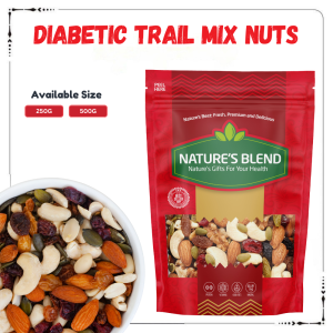 Diabetic Trail Mix Nuts and Fruits | Low-Sugar High-Protein Snack | Perfect for Blood Sugar Control | 250g - 500g