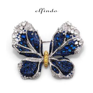 Elfindo-257 Bros Kupu - Kupu Crystal Anti Karat Fashion Wanita Terbaru