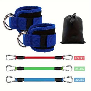 5pcs Ankle Resistance Bands With Ankle Bands For Workout Resistance Training Leg & Butt Training Body Exercise