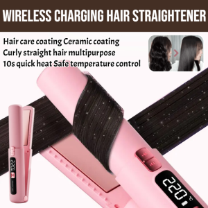 Portable Large Capacity Wireless Charging Hair Straightener Ordless Hair Curler Long-Lasting Styling No Damage Hair Curling Wand Lady Girl Gift Birth Present