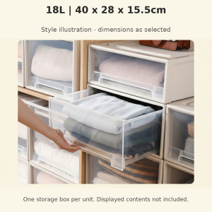 【DAILY ESSENTIAL】 Stackable Front-Opening Storage Box | 13L 18L 25L 35L