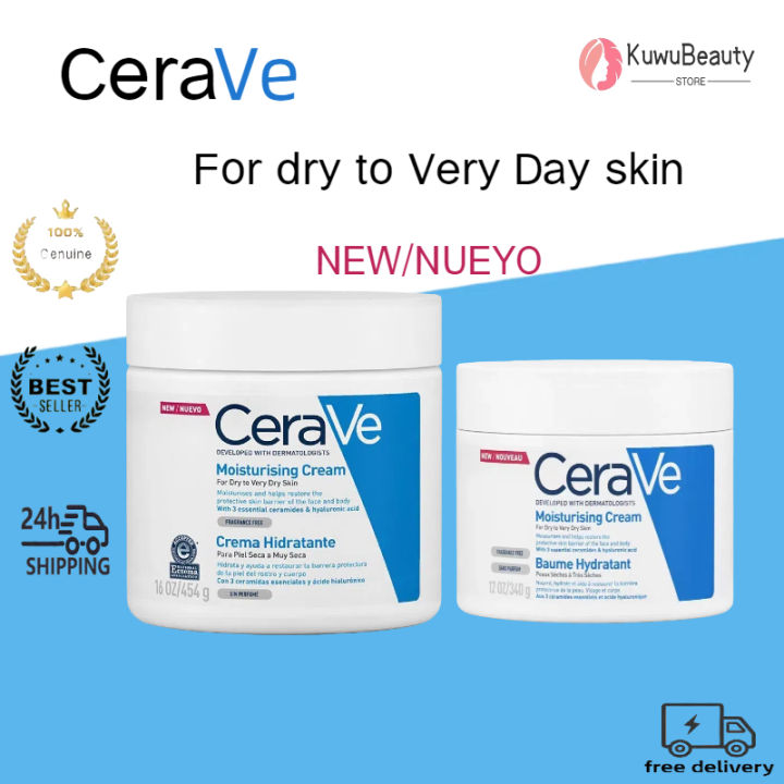 CeraVe Moisturizing Cream Daily Ceramides Hyaluronic Acid Gentle on Dry