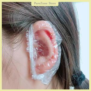 [PureZone] 100pcs Disposable Earmuff Stransparent Waterproof Earmuffs Hair Dye Perm Color Plastic Earmuffs