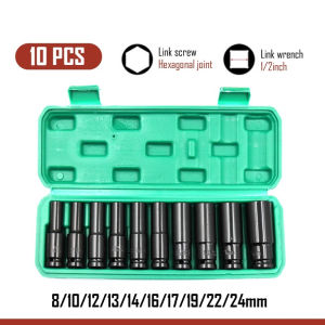 15pcs / 20pcs 1/2 Inch Long Impact Socket Set Deep Socket Spanar Box Set 8mm - 32mm Impact Wrench Socket Set Tool Set