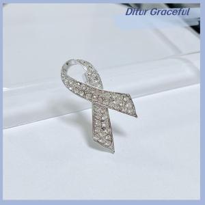 Ditur Simple Alloy Black White Ribbon Pin Badge Brooch Funerals Memorial Pin Mourning Badge Suit Clothing Jewelry Accessories