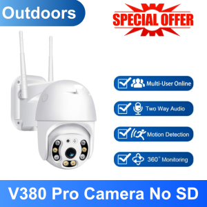 XAOMI CCTV Camera Outdoor V380 Pro Waterproof Surveillance Camera WIFI Connected to Mobile Phone 5G Remote Monitoring Home Indoor 360°Panorama 1080P Ultra HD Infrared Night Vision Monitor With Audio and Speaker