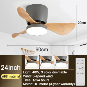 GOEGOUS 24นิ้ว 26นิ้ว 48W โคมไฟพัดลมเพดาน หรี่แสงได้ 3 สี ความเร็วลมระดับ 6 พัดลมเพดานมีไฟ พัดลมโคมไฟแขวน พัดลมเพดาน พัดลมเพดานแขวน พัดลมโคมไฟ