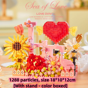 DIY Puzzle Building Block Rose Flowers Building Block Decoration Valentine Day Gift Toys For Girls B
