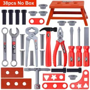 42/55PCS Perbaikan Mainan Tool Box Anak Simulation Bor Listrik Kit Alat Obeng Set Mainan Edukasi