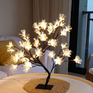 led light flowers bouquet table lamp rose flowers bouquets fairy lights for room decoration usb desk lamp INS Flower cherry blossom ball light for bedroom with usb plug AA battery operated remote control