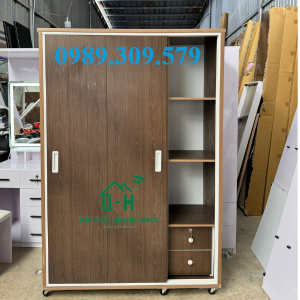 TỦ NHỰA ĐÀI LOAN CỬA LÙA MÀU NÂU CAO CẤP GIAO NHANH HCM