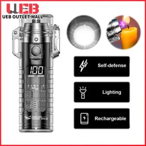 UEB Portable Flashlight W/ Power Display 3-Modes USB Rechargeable Bright Torch Small Powerful Handheld Flash Light for Outdoor Emergency Camping Hiking