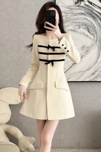 แฟชั่นแขนยาวชุดสูทผู้หญิงใหม่ผู้หญิงอารมณ์ชุดระดับไฮเอนด์ความรู้สึกเฉพาะโบว์เอวกระโปรงสูทสั้น