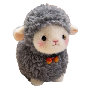 BLESSFUL Cartoon Sheep Doll Plush Toy Fluffy Simulation Little Sheep Doll Kids Accompany Dolls Kawaii Animal Fluffty Doll Birthday Gift