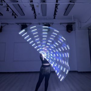 ADREE 18090cm Cờ thờ LED Đèn LED Hình dạng bán nguyệt Phụ kiện múa bụng Khiêu vũ hiện đại Sáng Đạo cụ luyện tập khiêu vũ Biểu diễn sân khấu