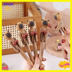 XINGK 1Pcs Cartoon Decompression Boxing Pen Creative Capybara Ballpoint Pen Student Stationery Office Supplies Stress Relieving Gifts