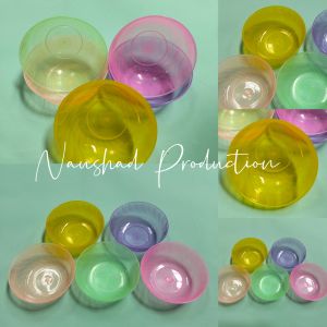 Mangkok Neon 606 Flo Pandastar Mangkok Plastik Kecil Transparan Warna - warni