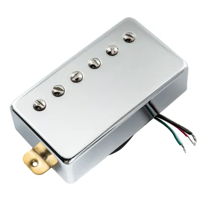 Musiclily Basic Ceramic Magnet Covered Humbucker Neck Bridge Pickup for Electric Guitar Chrome