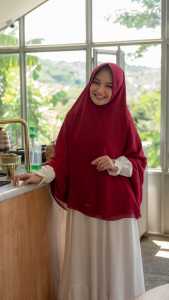 Hijab Khimar Jumbo (SHOPIA) 2 Layer Jilbab Instan Ceruty Premium By elhasna
