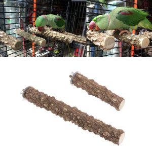 ER52858 Natural Wooden Chew Parakeet Parrot Paw Grinding Perches Bird Hamster Branch Bird Stand Holder Bird Cage Accessories Pet Toy