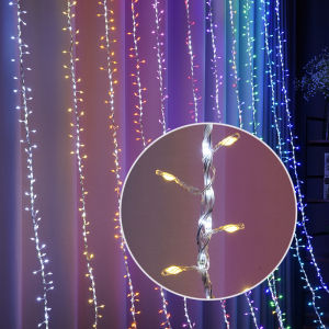 Christmas Decoration 3-meter Series Parallel Waterproof Flowing Firecracker Lamp Led Waterfalls Garland Curtain Lights Outdoor