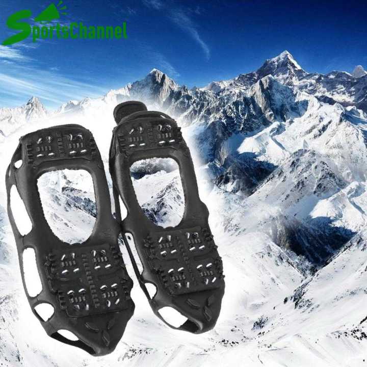 24 Teeth Spikes Crampons, Ice Snow Grips Cleats Crampons for Hiking Fishing