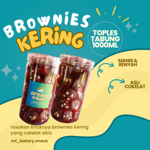 Brownies Kering Manis Cokelat Asli toples 1000ml