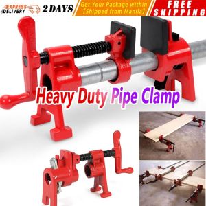 【Heavy Duty Pipe Clamp】3/4inch Woodworking Pi pe Clamp Right Clips Vise Quick Release Heavy Duty Wide Base Iron Wood Metal Clamp Set Woodworking Splicing Clamp Quick Fixing Clamp Heavy-duty Malleable Steel Bracket Water Pipes Clamp Wood Working Clamp