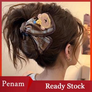 [PAM] Ngọt Ngào Sọc Vải Tóc Móng Vuốt Dễ Thương Bowknot Thỏ Gấu Cá Mập Clip Cho Cô Gái Hàn Quốc Phong Cách Phim Hoạt Hình Tóc Barrettes Tóc Phụ Kiện