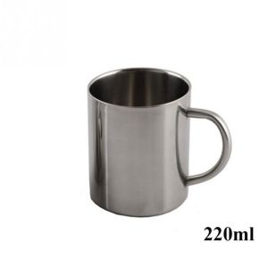 SKJK Anti-scalding 400ml silver with handle Stainless Steel Double Wall Coffee Mug Water Bottle Tea Cup Mug Cup