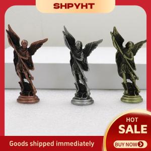 SHPYHT 1PC thủ công cho phòng nhà Tabletop Máy tính để bàn  Saint Michael figurinethe Tổng lãnh thiên thần đánh bại Satan người giám hộ tượng
