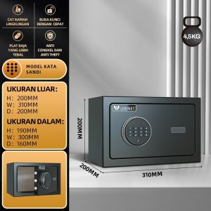 Uninet Brankas /Digital Brankas Besar /Anti Api Dan Air Tinggi Keanggunan yang Unggul Safe Box Tahan Api KELL /Uang dan Emas Brankas Penyimpanan /Uang Brankas Dokumen Include Password & Sidik Jari
