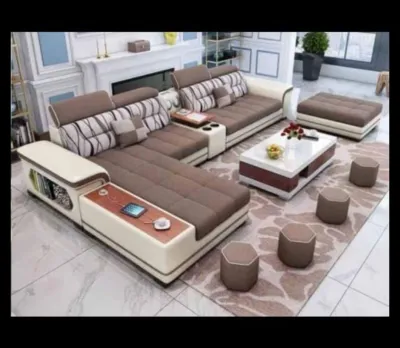 Sofa ruang tamu mewah. L santai shafe dan sofa beranak