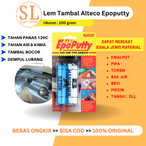 Lem Knalpot Motor Bocor Serbaguna Tahan Panas Alteco Epoputty 100gr Lem Porting Tambal Mesin Radiator Bocor