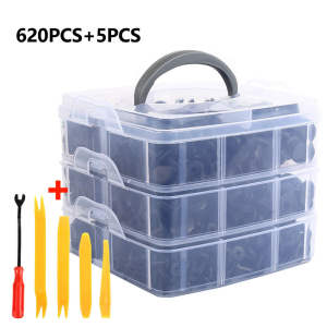 620Pcs Car Retainer Clips Kit Door Push Panel Bumper Screws Fasteners Rivets Set