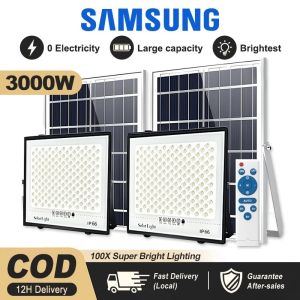 SAMSUNG Solar Flood Light Outdoor Waterproof IP67 LED Light With Remote Street Lamp