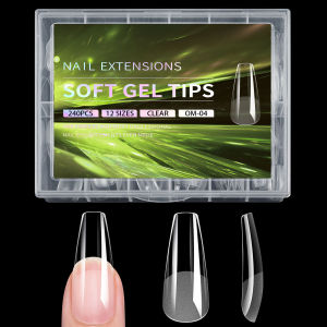Ultra Thin Transparent Semi Matte Nail Tips False Nail Extensions No Filing Required Seamless Fit 240 Pcs Nail Art Manicure Supplies