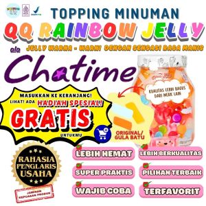 QQ Rainbow Jelly Konyaku Topping Minuman - Jelly Warna Warni Rasa Gula Batu 500 Gram | Cocok Untuk Semua Minuman | Popping Boba Meletus Pecah Dimulut Nata Jelly