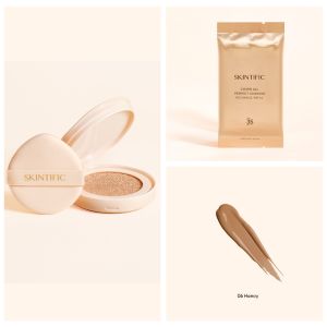 SKINTIFIC Cover All Perfect Air Cushion High Coverage Poreless & Flawless Foundation || Skintific Bedak Padat Long Lasting UV SPF 35 PA+++ Full Refill