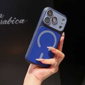 Cloth Texture Matte Phone Case for iPhone 18 17 16 15 14 13 12 11 Pro Max Plus AIR 5G Magnetic Shell Color Blocking Hybrid Shockproof Hard Cover