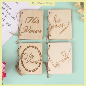 [PureZone] 2PCS Wedding Vow Books Wedding Vow Notebook Creative Sturdy Kraft Paper Handbook