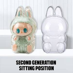 LYL  LABUBU Coca-Cola Pumpkin Series Transparent Protective Case Doll Dust Case Case Protective Cover Wearable 拉布布 南瓜 可乐 站姿 坐姿 系列盲盒 保护壳 防尘套