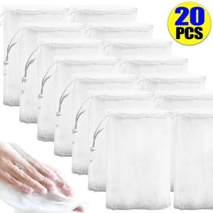 Polocat 1-20PCS Hangable Soap Bags Bath Shower Gel Facial Cleanser Foaming Mesh Bags Body Soap Cleanser Bubble Net Bags Cleaning Tools