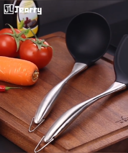 Jearry 304 thép không gỉ xử lý túi chịu  nhiệt thực phẩm lớp silicone Thìa thiết bị nhà bếp